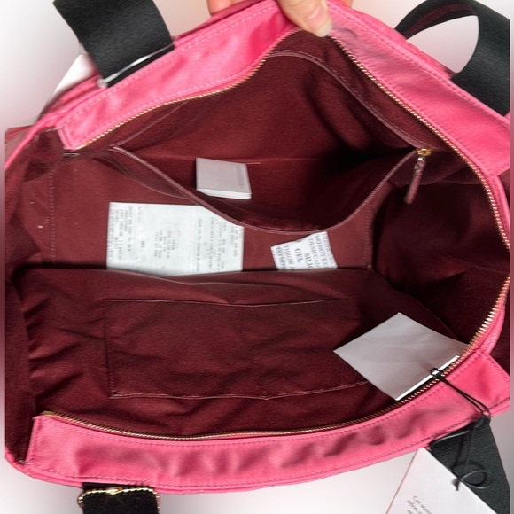 COACH RUCHED NYLON COURT Pink Tote Bag Diaper Bag Travel Bag Overnight Bag New - Picture 8 of 14